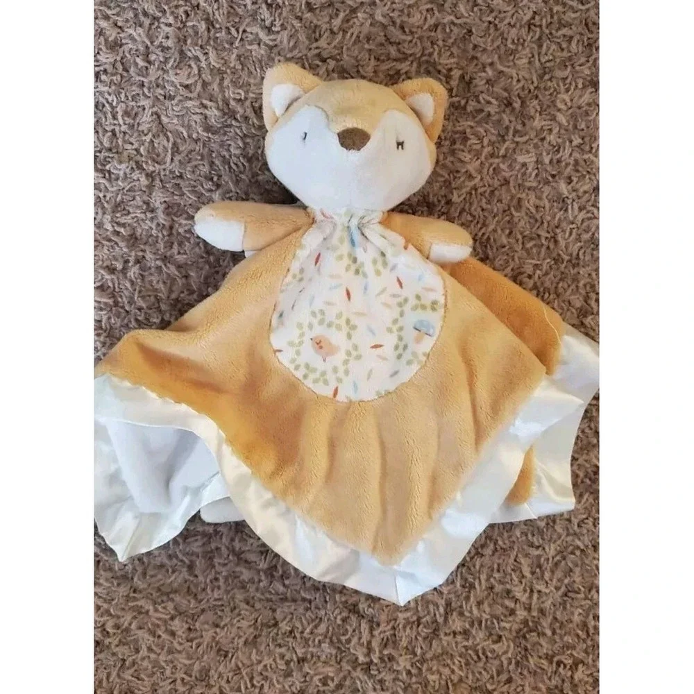 Douglas Baby Fox Lovey Security Blanket Woodland Mushrooms Lovie Orange Plush
